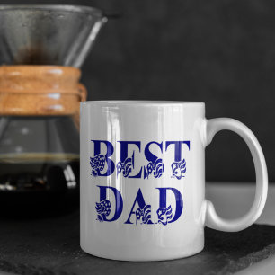 Mug Meilleur papa American Flag Texte bleu
