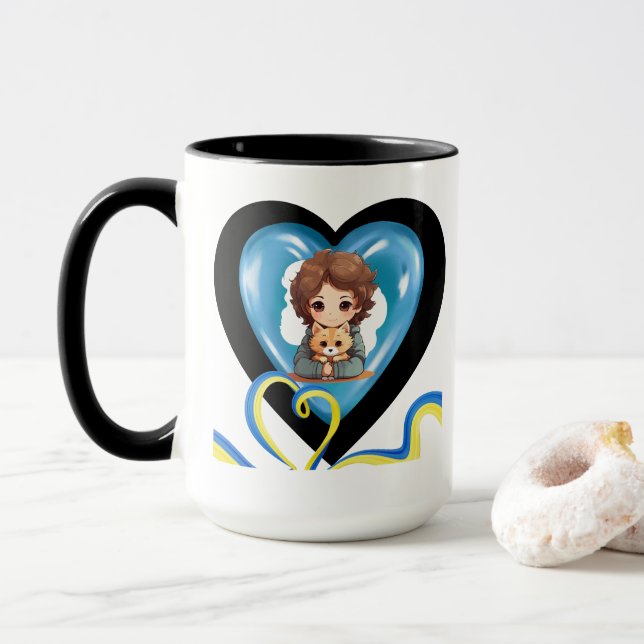 Mug Meilleur papa au Canada Coeur de bras du père cana (Avec donut)