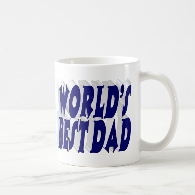 Mug Meilleur papa bleu foncé 3d texte (Droite)