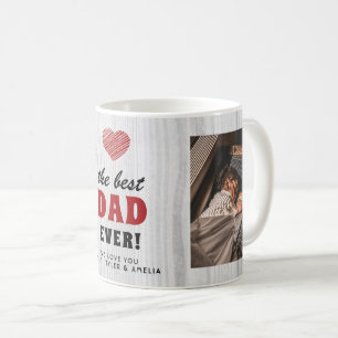 Mug Meilleur Papa Bois Rustique Coeur Rouge 2 Photo