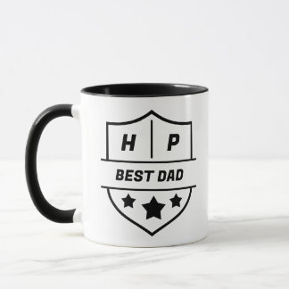 Mug Meilleur Papa Bouclier Initiales Personnalisées