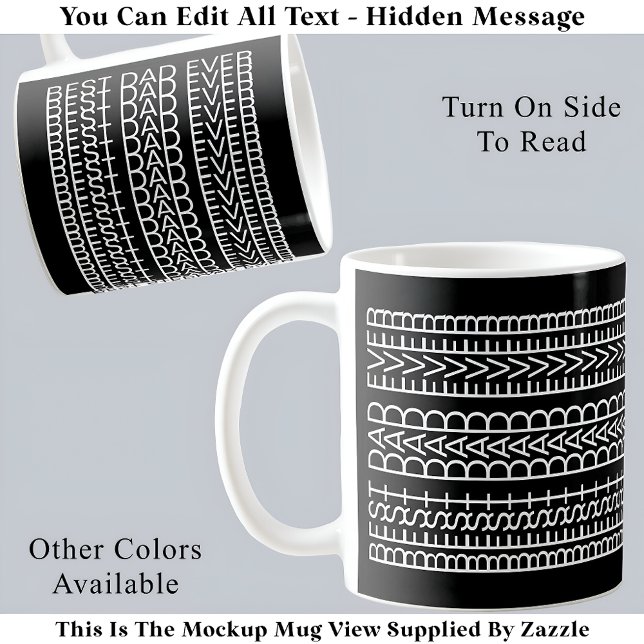 Mug Meilleur Papa Caché Message 141WB Objet de décorat (Créateur téléchargé)