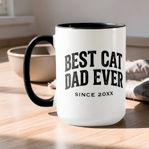 Mug Meilleur Papa Chat Depuis Année Personnalisée Rétr