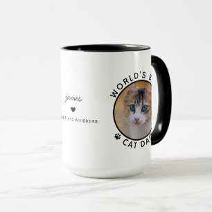 Mug Meilleur Papa Chat Deux Typographie Moderne Photo