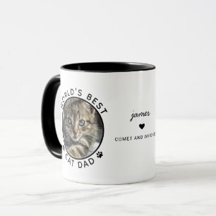 Mug Meilleur Papa Chat Drôle Deux Photo Typographie Mo
