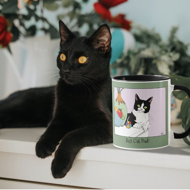 Mug Meilleur Papa Chat Mignon Chat Smoking Fête des Pè (Créateur téléchargé)