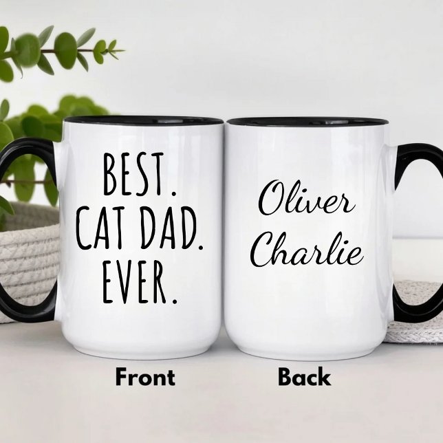 Mug Meilleur papa chat personnalisé Ever  (Créateur téléchargé)