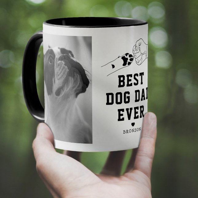 Mug Meilleur Papa Chien Ever Deux Photo (Créateur téléchargé)