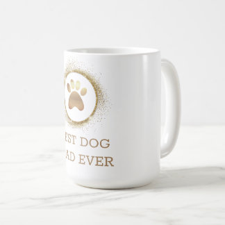 Mug Meilleur papa chien jamais avec Elegant Gold Spark