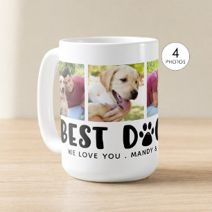 Mug Meilleur Papa Chien Moderne 4 Collage Photo Emprei