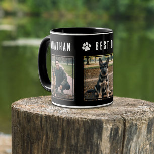 Mug Meilleur Papa Chien Noir Blanc 3 Photo
