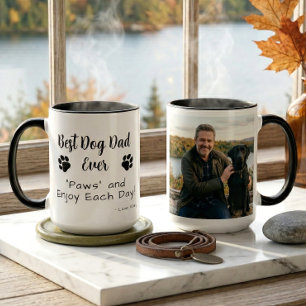 Mug Meilleur Papa Chien Pattes Photo de Chien Café