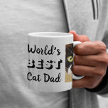 Mug Meilleur papa de chat au monde Photos personnalisé<br><div class="desc">Un cadeau amusant pour le meilleur papa de chat de l'histoire,  cette tasse présente deux de vos photos d'animaux de compagnie et "Meilleur papa de chat du monde" dans une typographie cool.</div>