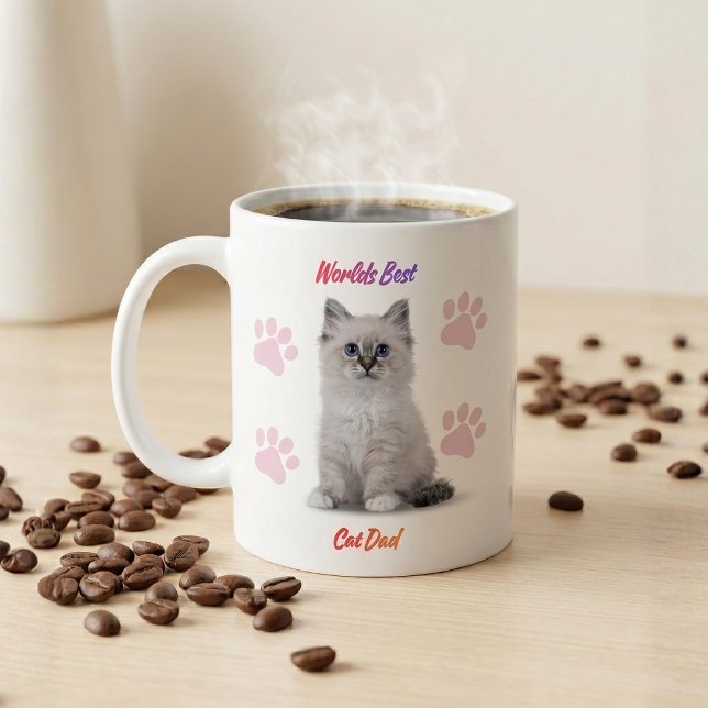 Mug Meilleur Papa de Chat du Monde Photo de Compagnie  (Créateur téléchargé)
