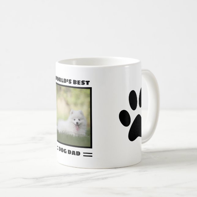 Mug Meilleur papa de chien du monde Photo personnalisé (Devant droit)