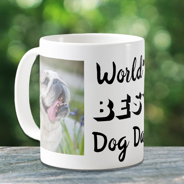 Mug Meilleur papa de chien du monde Photos personnalis (Créateur téléchargé)