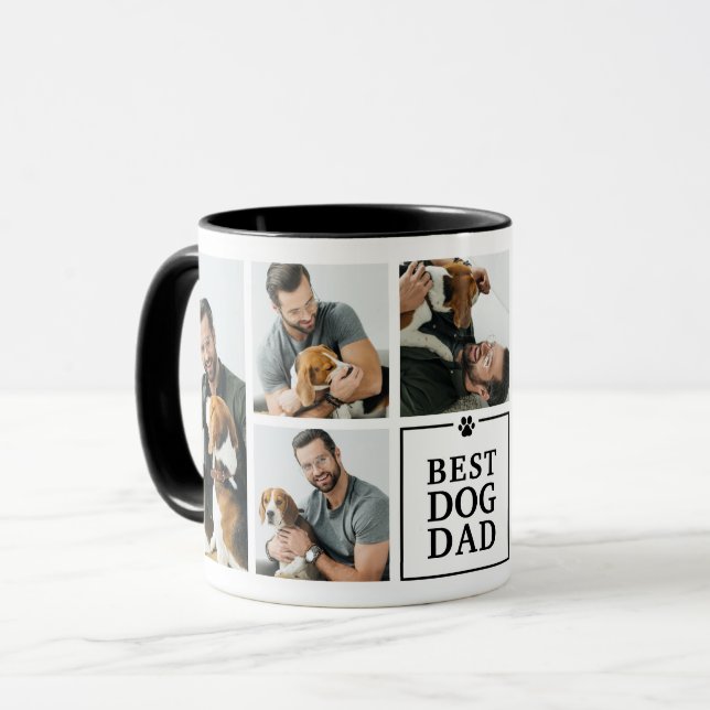 Mug Meilleur Papa de Chien Moderne Collage de 7 Photos (Devant gauche)