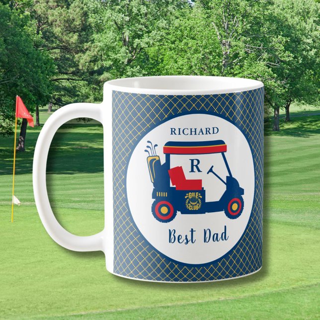 Mug Meilleur papa de la Marine et du Red Golf Personna (Créateur téléchargé)