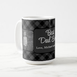 Mug Meilleur papa de Noël classique gris Plaid