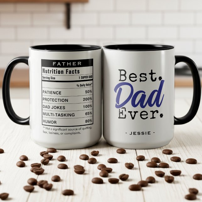 Mug Meilleur Papa de Tous les Temps Informations Nutri (Best Dad Ever Nutrition Facts Father's Day Mug
)
