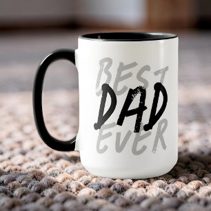 Mug Meilleur Papa de Tous les Temps Moderne Noir et Gr