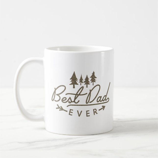 Mug Meilleur Papa De Tous Les Temps Typographie Marron (Gauche)