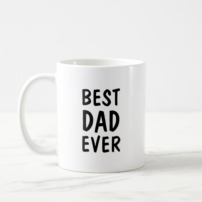 Mug Meilleur Papa de Tous les Temps Typographie Minima (Gauche)