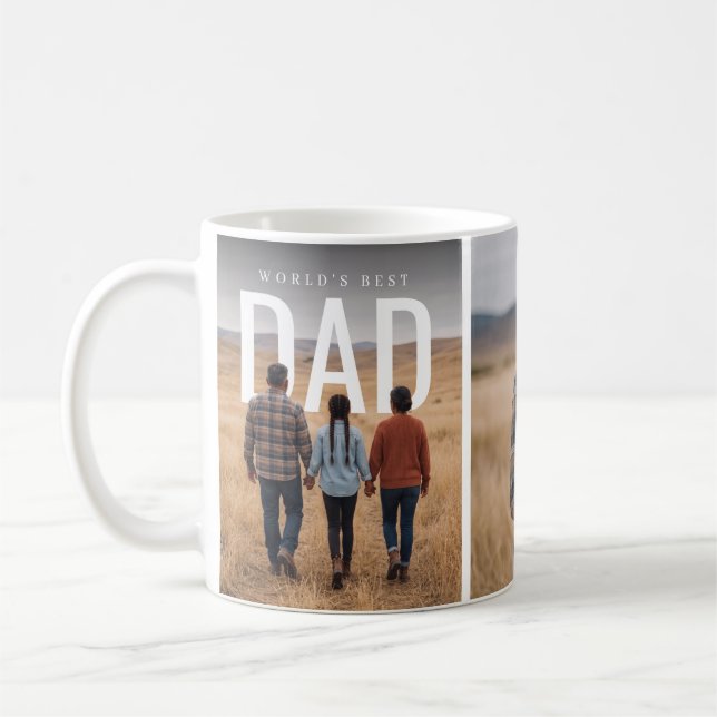 Mug Meilleur Papa du Monde 2 Photo (Gauche)