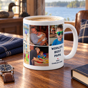 Mug Meilleur Papa du Monde 8 Collage de Photos