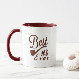 Mug Meilleur Papa du Monde Élégant Blanc 