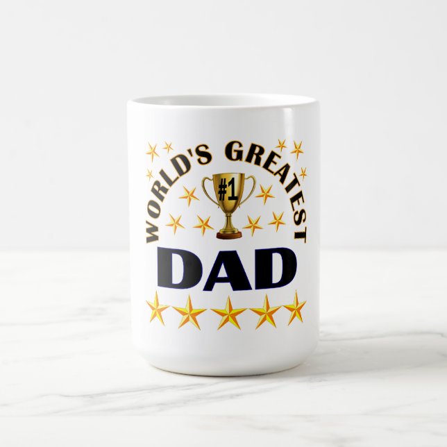 Mug Meilleur Papa du Monde, Étoiles d'Or, (Centre)