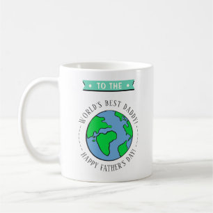 Mug Meilleur Papa du Monde Globe Fantaisie Fête des Pè
