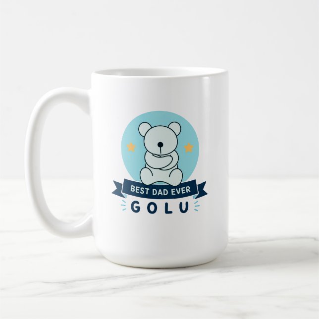 Mug Meilleur Papa du Monde Golu Teddy Bear (Gauche)