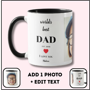 Mug Meilleur Papa du Monde Je T'Aime Enfants Photo Per
