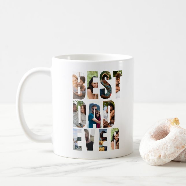 Mug Meilleur Papa du Monde | Modèle de maquette de col (Avec donut)