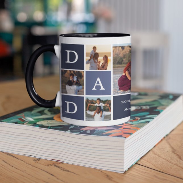 Mug Meilleur Papa du Monde | Moderne Bloc de Couleurs  (Créateur téléchargé)