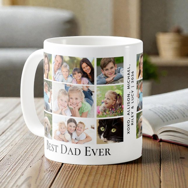 Mug Meilleur Papa du Monde Photo Collage (Best Dad Ever Photo Collage Coffee Mug)