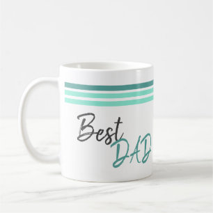 Mug Meilleur Papa Écriture Moderne Turquoise Fête des
