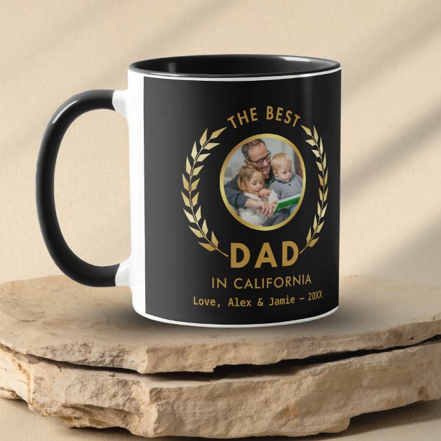 Mug Meilleur papa en Californie Photo personnalisée No (Créateur téléchargé)