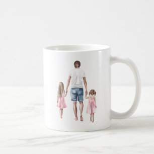 Mug Meilleur papa et 2 filles du monde main dans la ma
