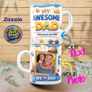 Mug Meilleur Papa Étoile Texte personnalisé & Collage