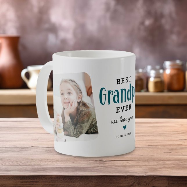 Mug Meilleur PAPA Ever 2 Photo Cadeau Mignon  (Créateur téléchargé)