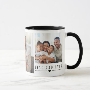 Mug Meilleur Papa Ever 3 Collage de Photos de Famille 