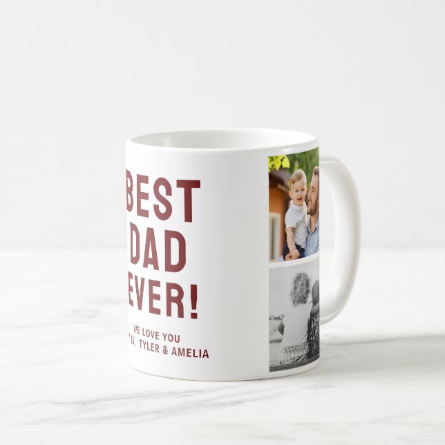 Mug Meilleur Papa Ever 4 Collage de Photos  (Devant droit)