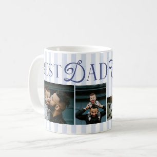 Mug Meilleur Papa Ever Bandes Bleues 3 Photos Cadeaux