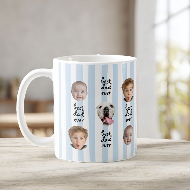 Mug Meilleur Papa Ever Bandes Mignon Bébé 3 Visage Pho (Créateur téléchargé)