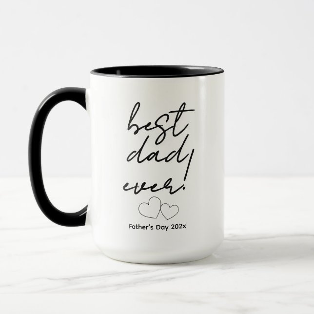 Mug Meilleur Papa Ever ! (cœurs) (Gauche)