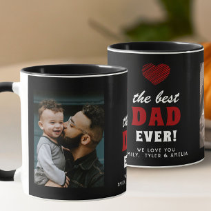 Mug Meilleur Papa Ever Rouge Coeur Noir 2 Photo