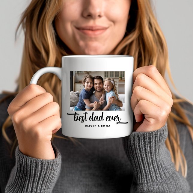 Mug Meilleur Papa Ever Script Photo  (Front)