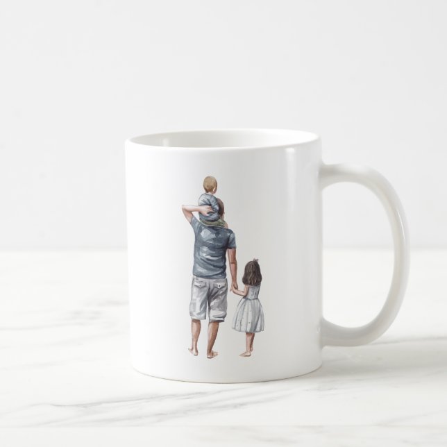 Mug Meilleur papa, Fils et Fille du monde Doux mignonn (Droite)